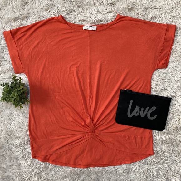 Zenana Twist Hem Dolman Top 💗 Orange - Picture 2 of 10